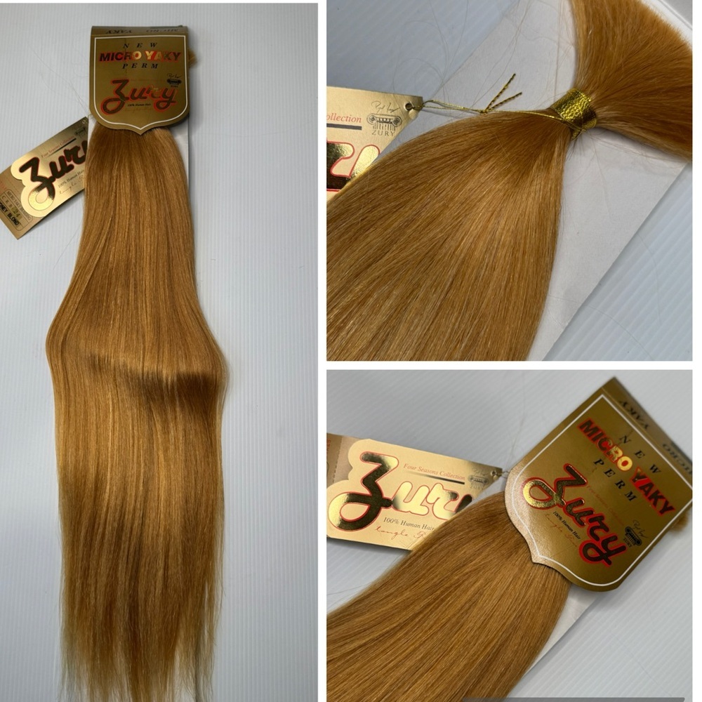 Zury Micro Yaky Perm – 100% Human Hair Bulk –‎ 24” – Honey Blond – Straight yaki